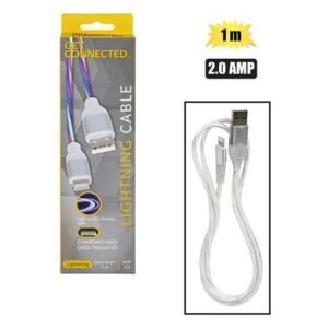 Usb cable lightning 2.0 amp m/col 1.0m