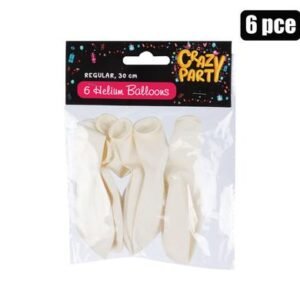 Balloons helium 6pc white f-01