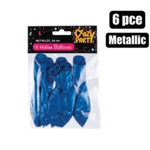 Balloons helium 6pc metallic blue f-01