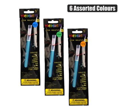 Glow stick whistle necklace