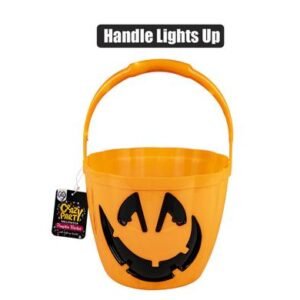 Halloween pumpkin bucket w/light handle