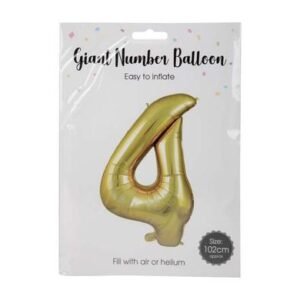 Balloon helium foil gold 4 102cm f-04