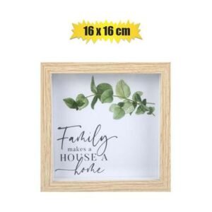 Plaque mdf family in home 16x16cm
