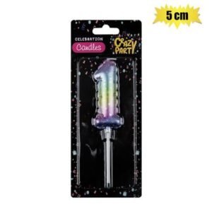 Candle birthday balloon-1 rainbow 5cm