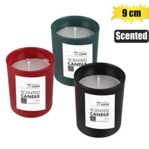 Candle in holder gls 9cm matt scented