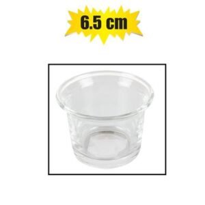 Candle-holder gls clear t-lite 6.5cm