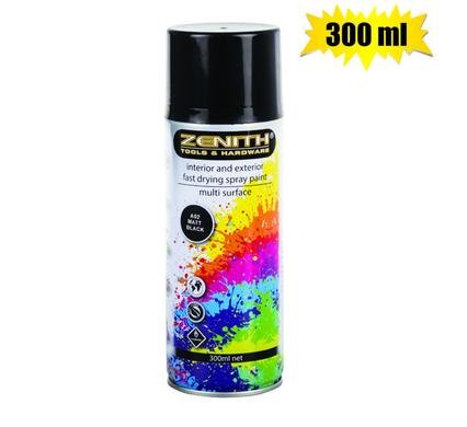 Spray-paint zenith 300ml net mat-blk