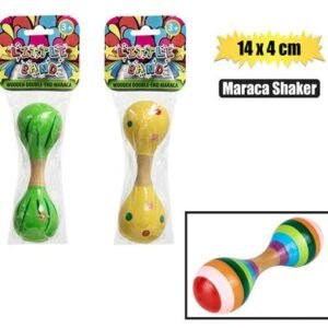 Musical double end maraca shaker 14x4cm