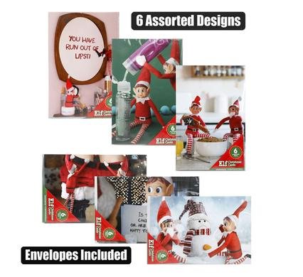 Xmas elf card with envelope 6pc