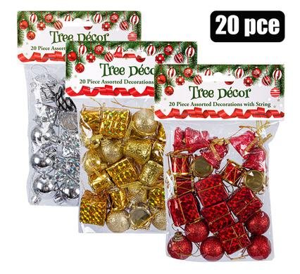Xmas tree decor set 20pc