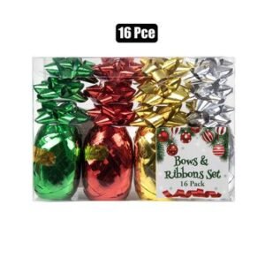 Xmas stationery ribbon & bow set
