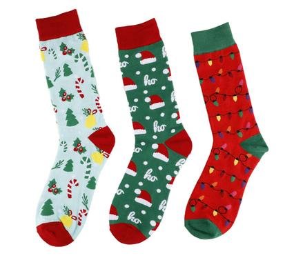 Xmas socks men asstd designs