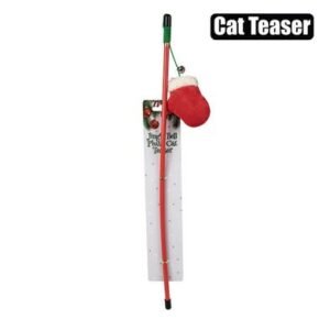 Xmas pet jingle bell plush cat teaser