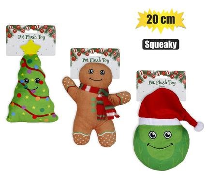 Xmas pet plush toy asstd 20cm