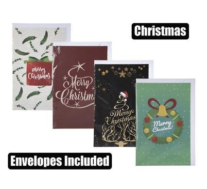 Xmas stationery card & envelope 13cm