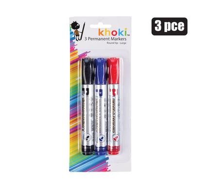 Marker permanent round tip pack-of-3