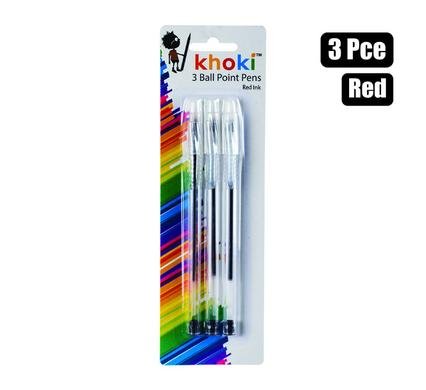 Pen ball point 3pce red