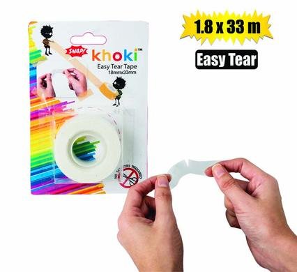 Tape adhesive easy tear clear 33x18mm