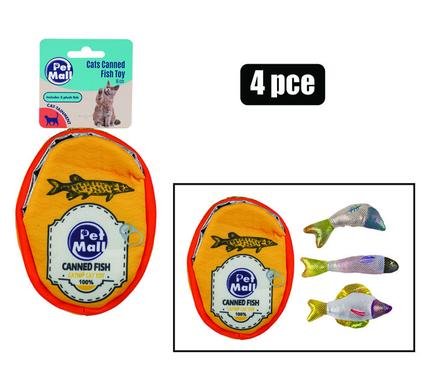 Pet cat toy plush canned fish 16cm