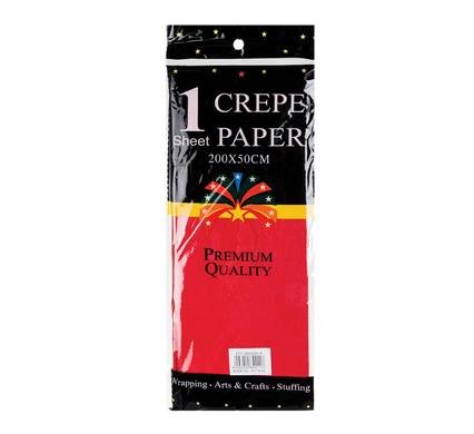 Paper crepe sheet red col 50x200cm