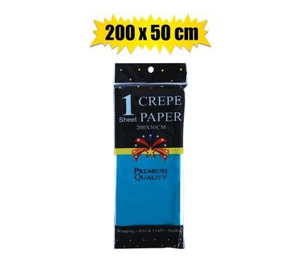 Paper crepe sheet blue 50x200cm