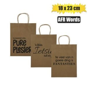 Gift-bag ppr afr words med 18x23cm