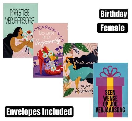 Card & envelope birthday - female afr