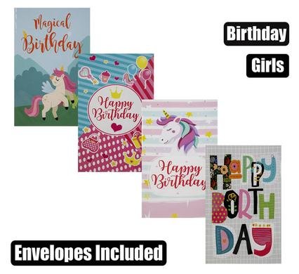 Card & envelope birthday - girl