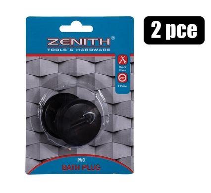 Bath-plug 2pce black zenith