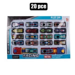 Die cast set w/18 cars & 2 launchers