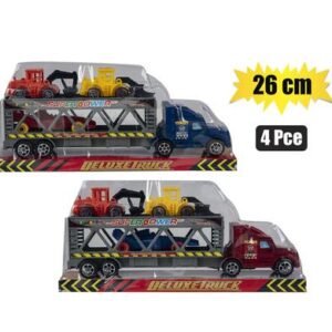 Vehicle playset friction truck 4pc 26cm