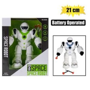 Battery operated robot white 21cm
