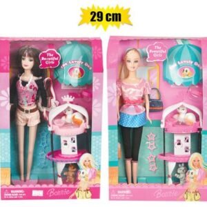 Doll med 29cm bonnie pet play set