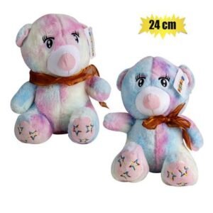 Plush bear pastel w/animated eyes 24cm