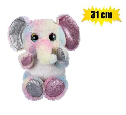 Plush animal big eyes w/glitter 31cm