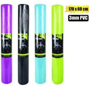 Fitness yoga mat 3mm pvc asstd