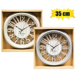 Clock wall qtz pl decorative 35cm asstd