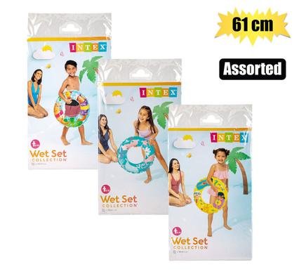 Intex swim ring 61cm transparent asstd