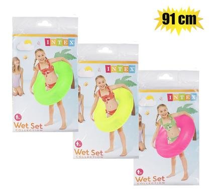 Intex swim ring 91cm neon frost asstd