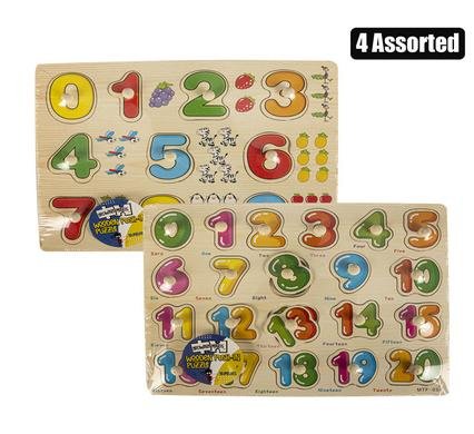Edu push-in board wooden numbers asstd
