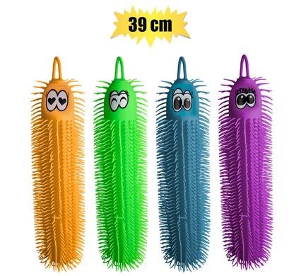 Novelty prickly puffer worm bright 39cm