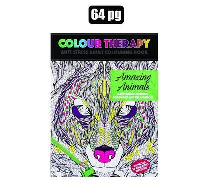 Book colouring therapy 64p assorted des