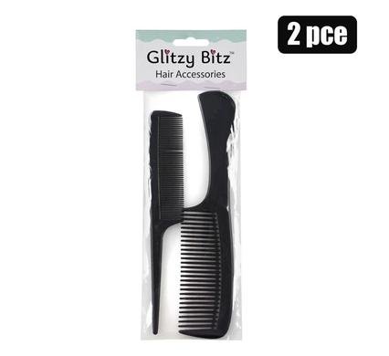 Hair comb plastic 2pc handle+tail