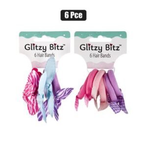 Hair band elastic bows 6pc