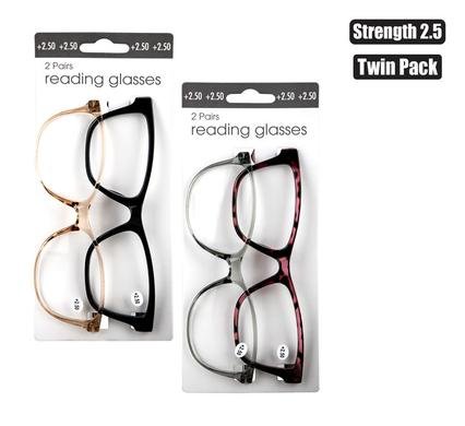 Reading glass twin packs strngth:2.5