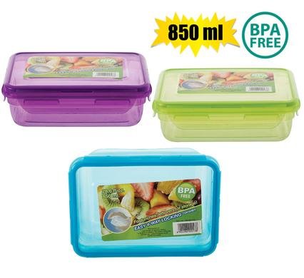 Lunch box clip lock 17x11x6cm 850ml