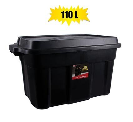 Storage box black 110l 61x47x51cm