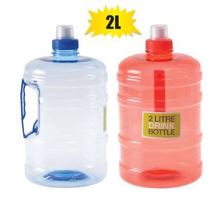 Water bottle pl 2l w/handle