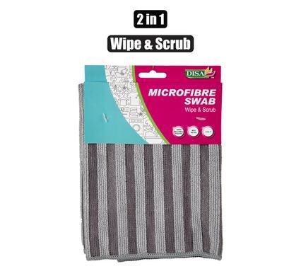 Cloth microfibre swab 2 in 1 wipe &scrub