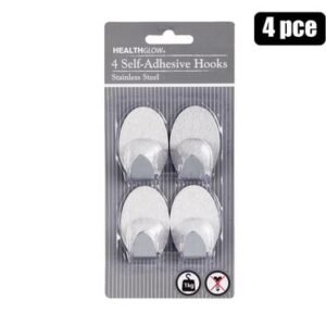 Hook hanger s/s adhesive 4pce